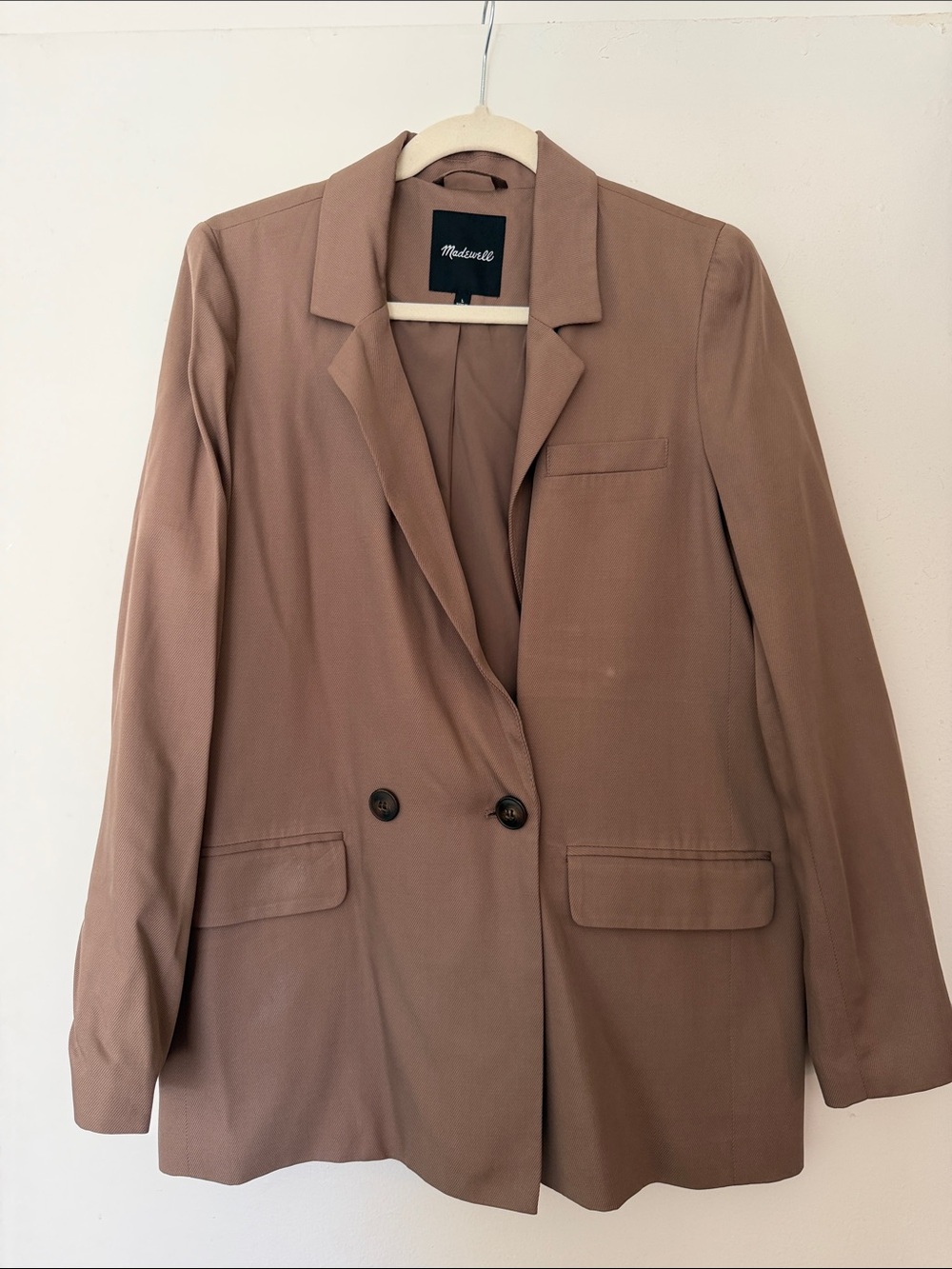 Women’s Large Madewell Double-Button Tan Blazer *read description for condition